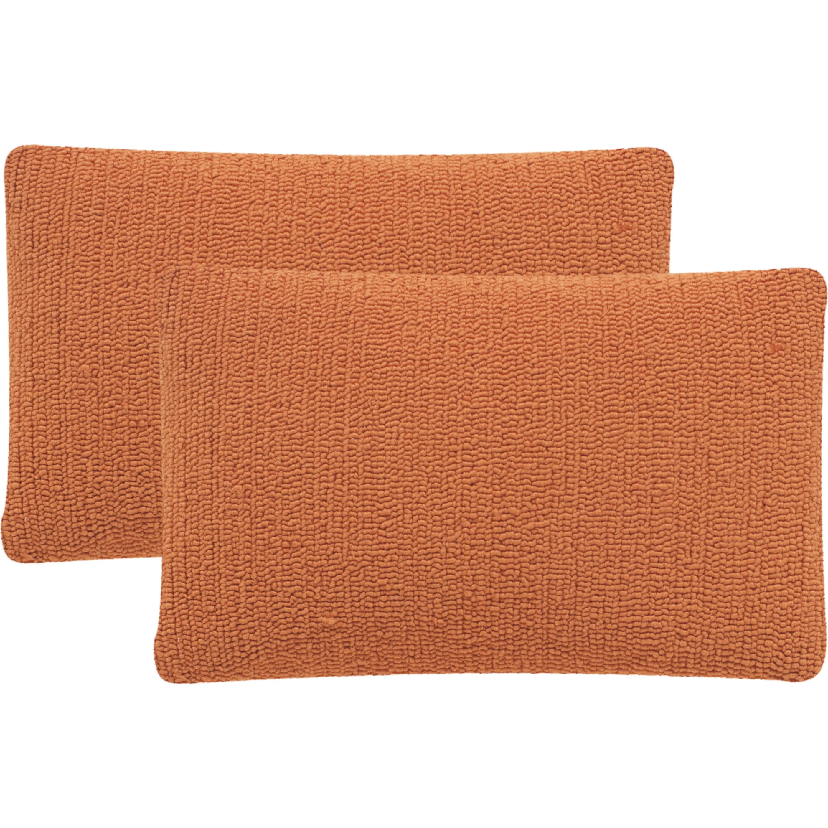 Safavieh Set of 2 Soleil Solid Indoor/Outdoor Pillow, Orange