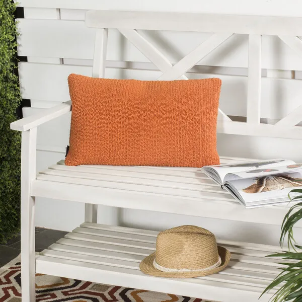 Safavieh Set of 2 Soleil Solid Indoor/Outdoor Pillow, Orange