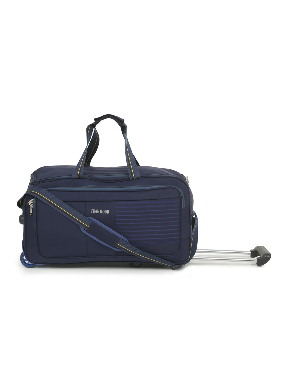 Set of Teakwood Rolling Duffel Travel Bag (Blue)