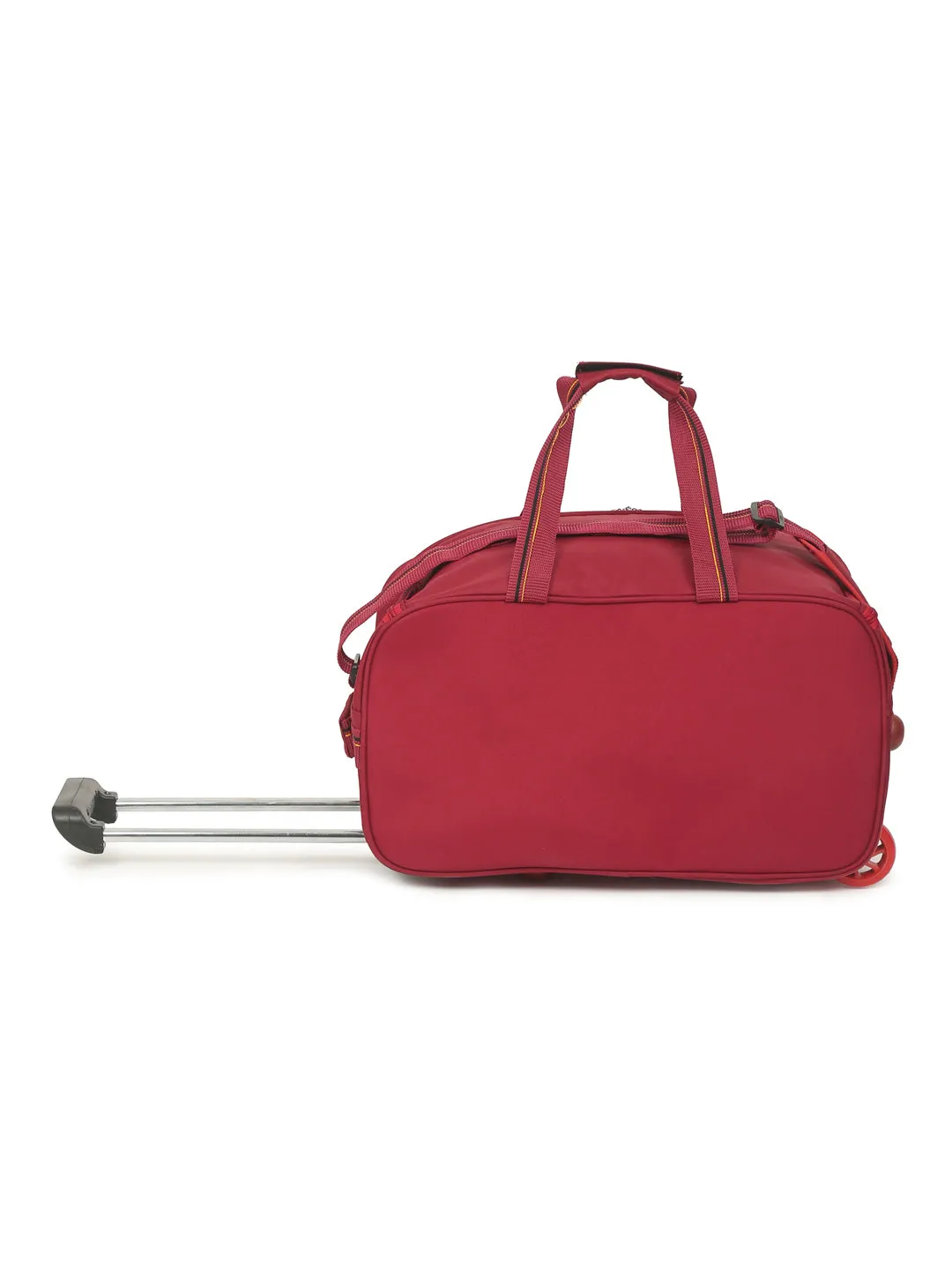 Set of Teakwood Rolling Duffel Travel Bag (Red)