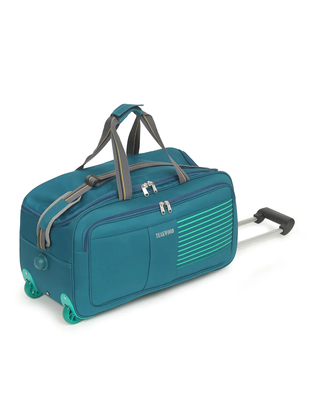 Set of Teakwood Rolling Duffel Travel Bag (Teal)