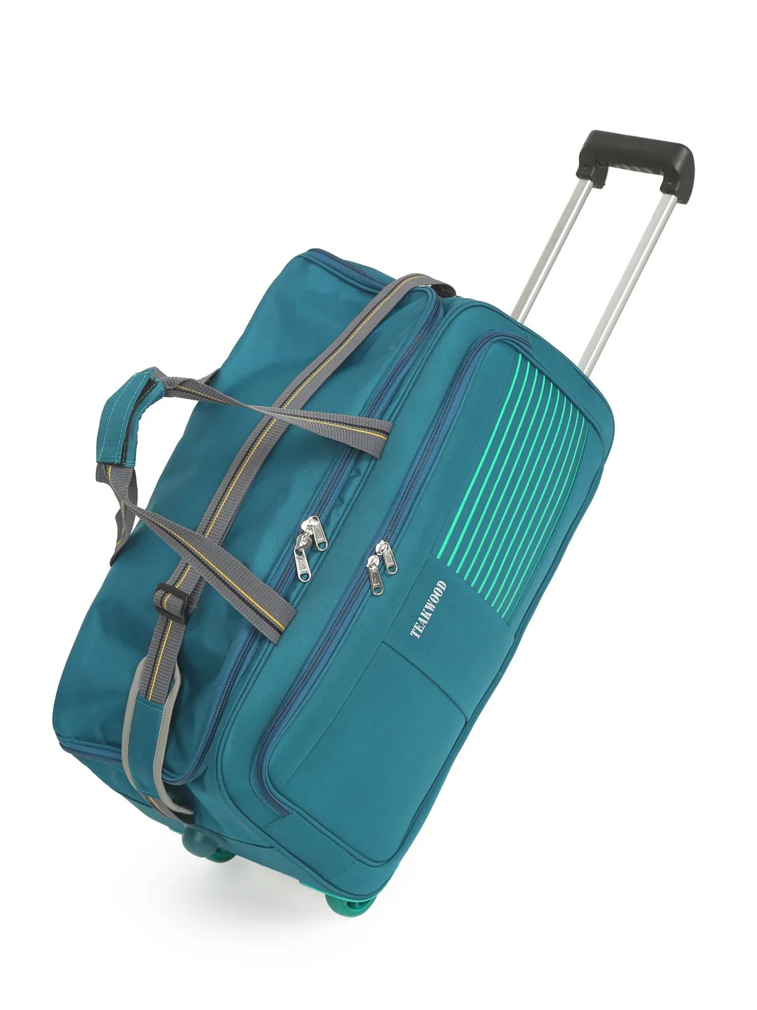 Set of Teakwood Rolling Duffel Travel Bag (Teal)