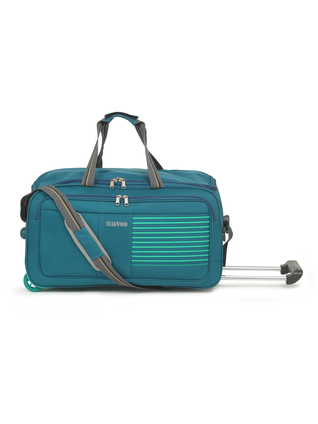 Set of Teakwood Rolling Duffel Travel Bag (Teal)