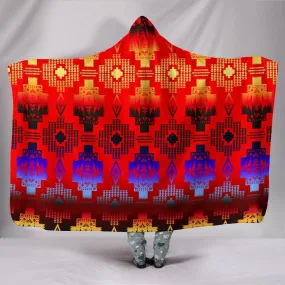 Seven Tribes Double Horizon Red Hooded Blanket