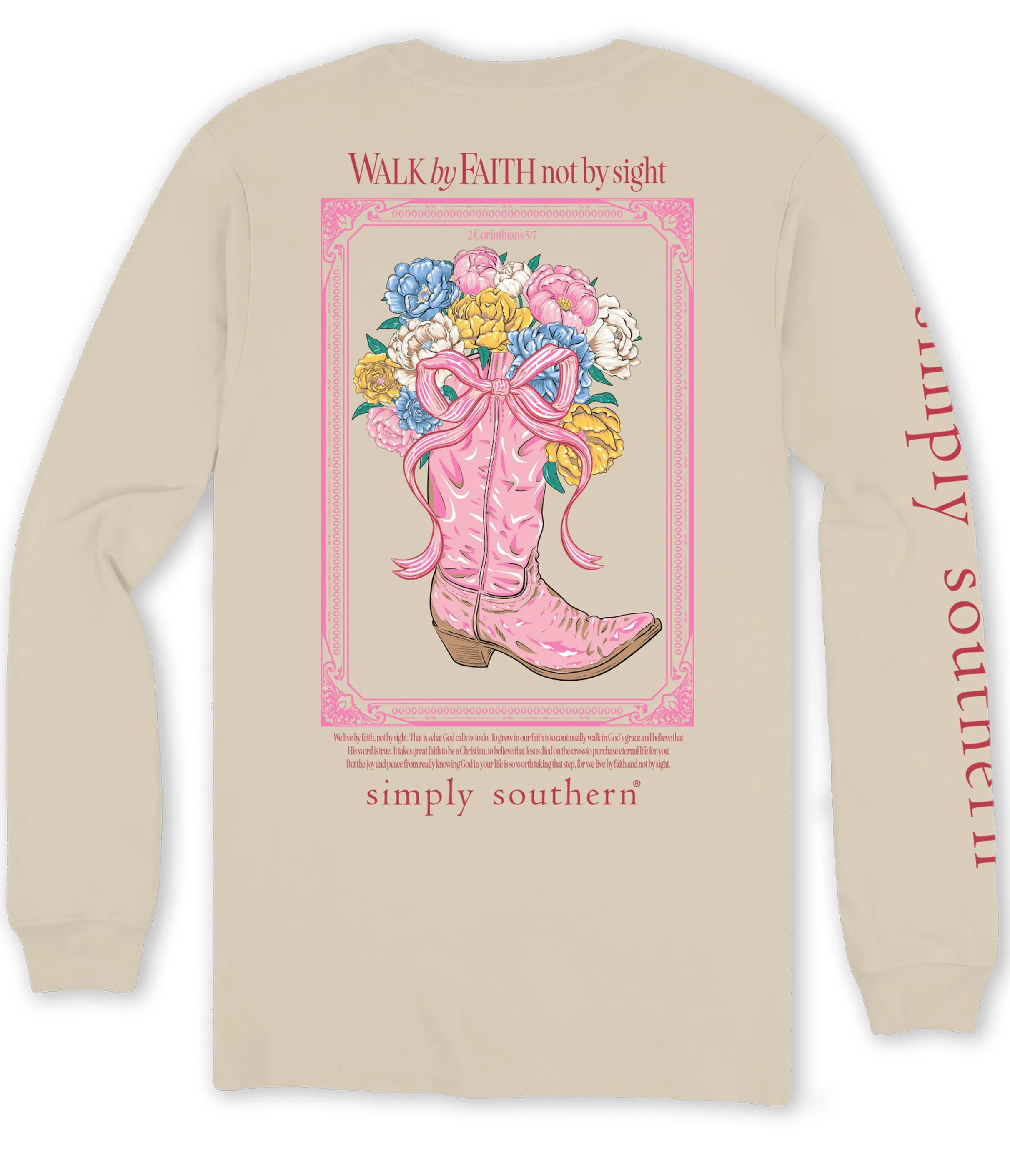 Simply Southern Walk By Faith Boot Flower Long Sleeve T-Shirt