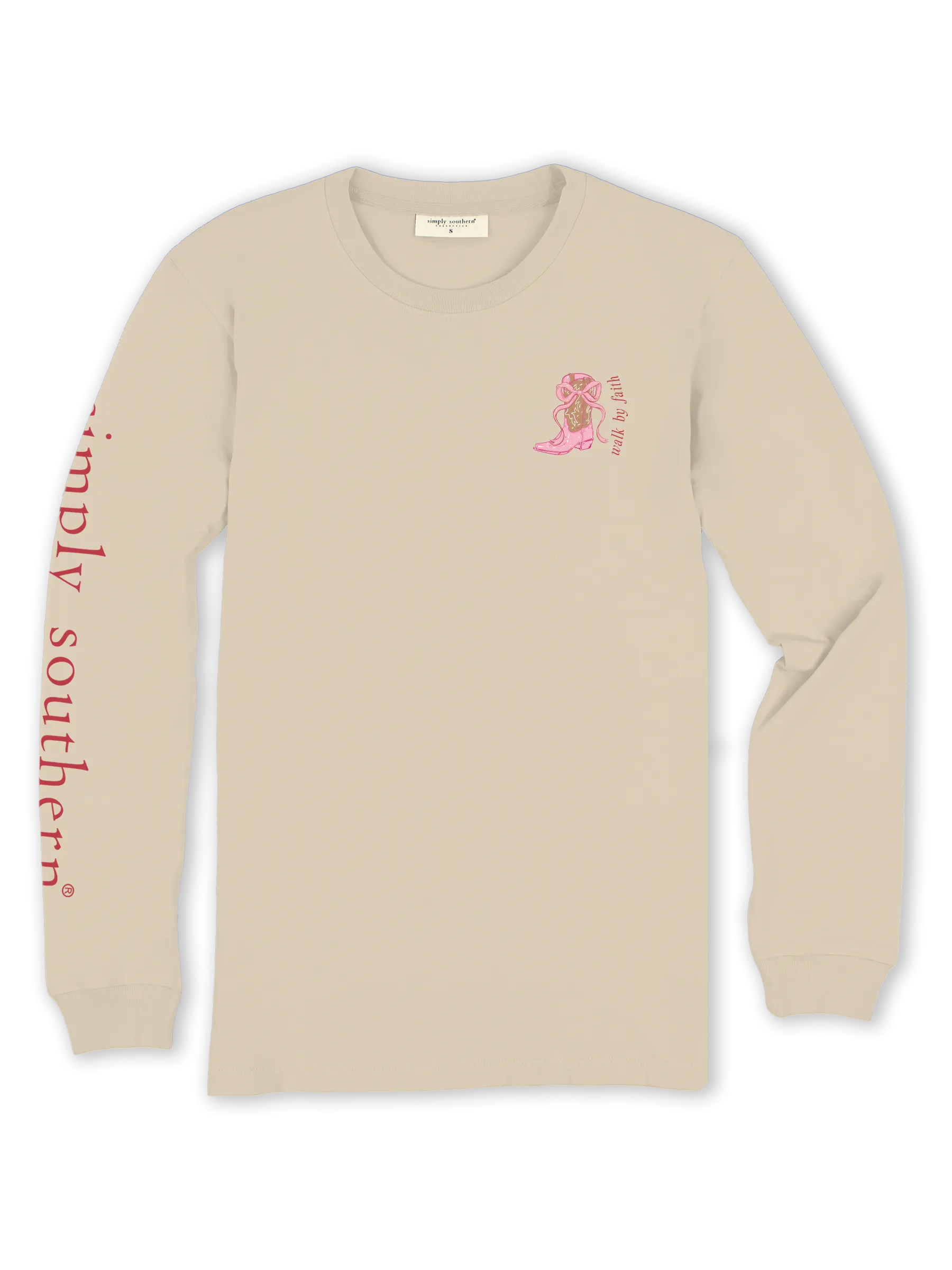 Simply Southern Walk By Faith Boot Flower Long Sleeve T-Shirt