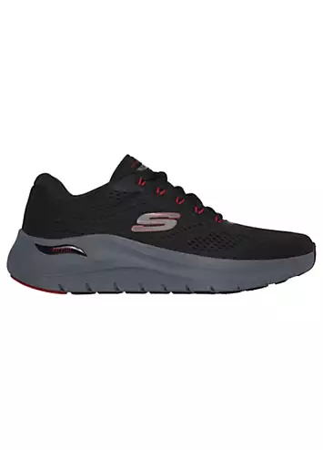 Skechers Mens Black Mesh/Red Trim Arch Fit 2.0 Trainers | Kaleidoscope