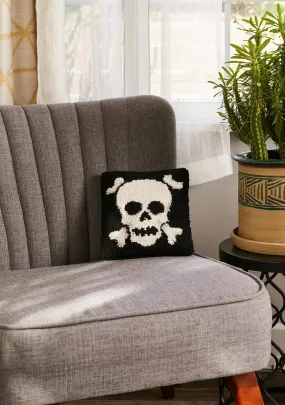 Skull & Cross Bones Hooked Pillow-