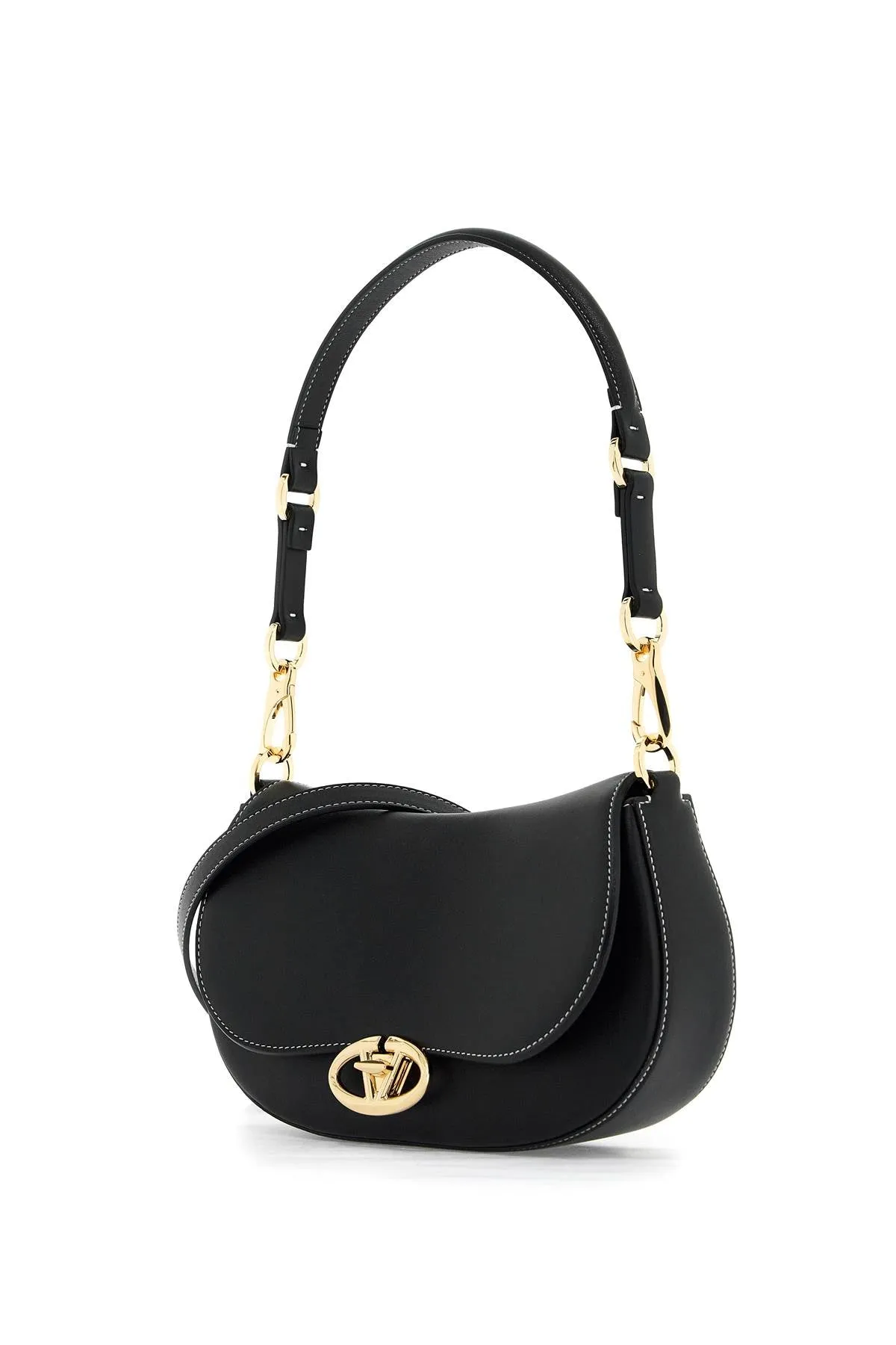 SMALL OHVAL BLACK SHOULDER BAG