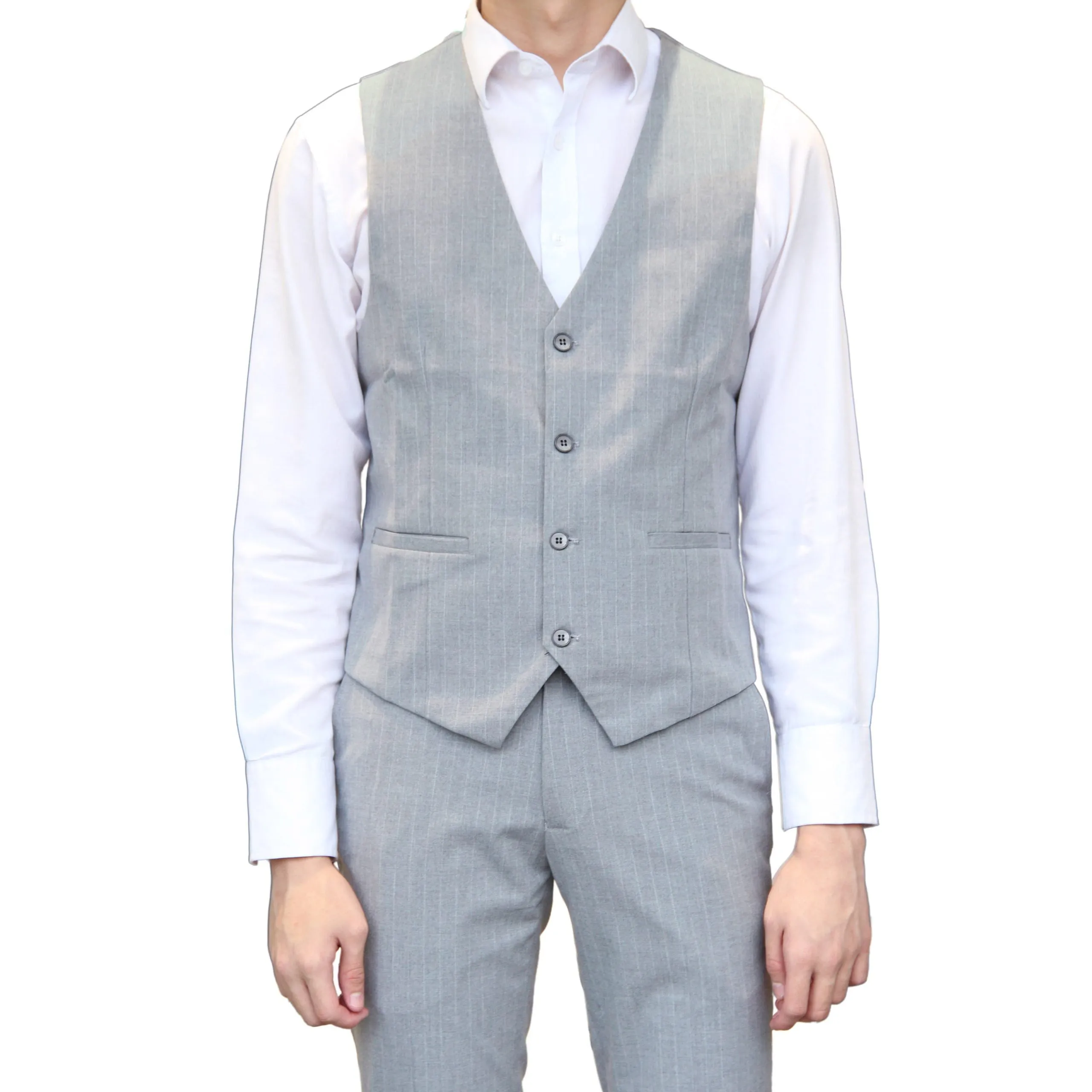 SmartMaster Skinny Fit Pattern Vest (Light Gray)