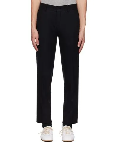 Solid Homme Black Wool & Cashmere Trousers