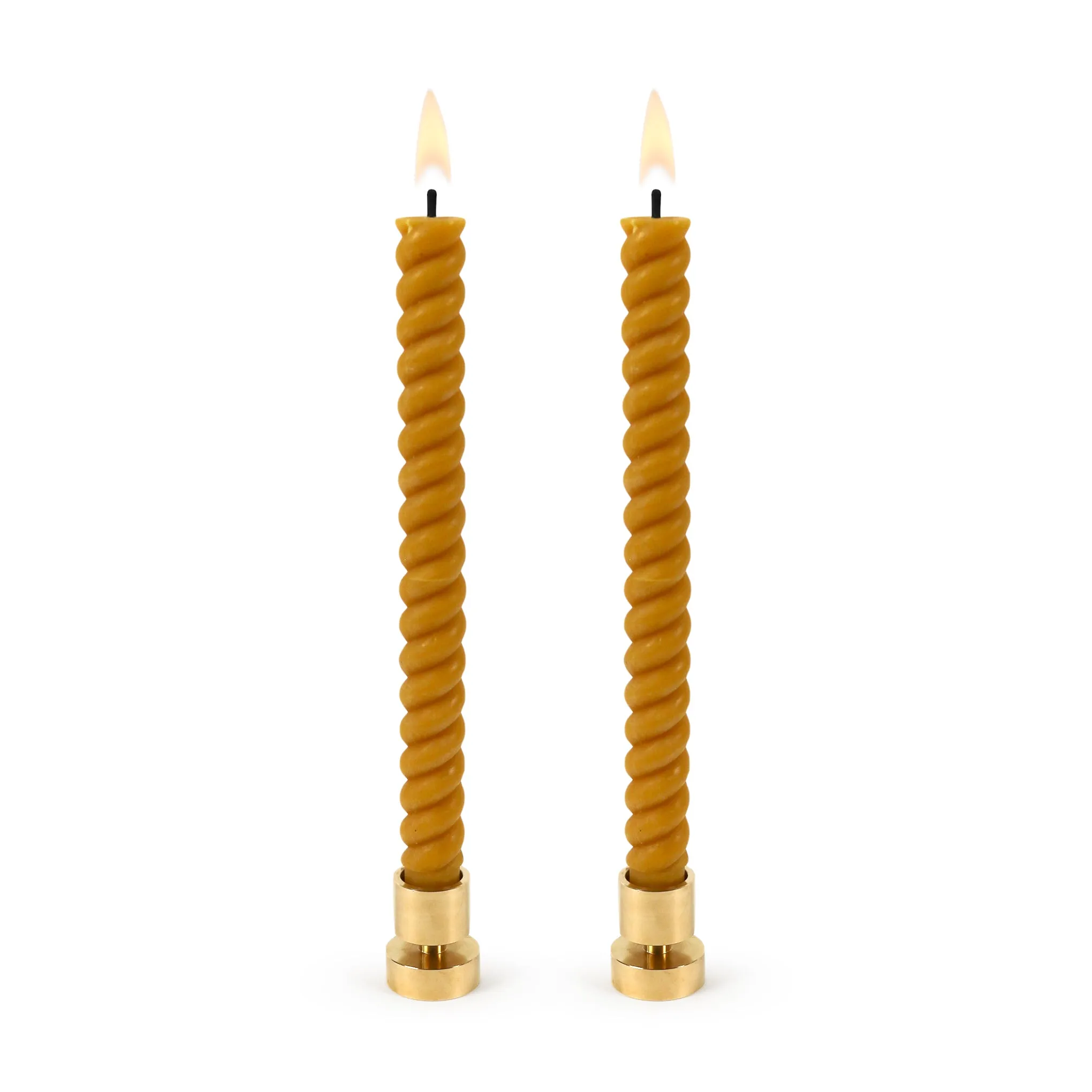 Spiral Beeswax Candles - Set of 2