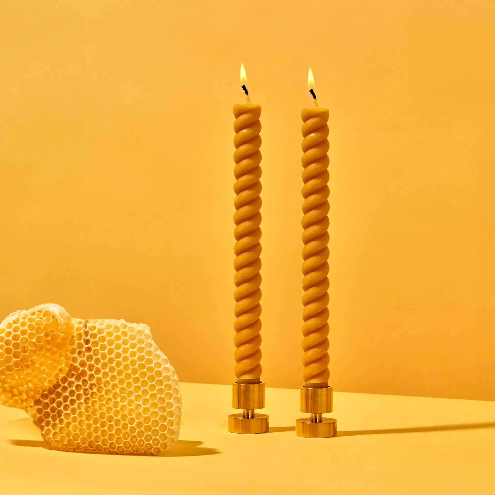 Spiral Beeswax Candles - Set of 2