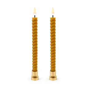 Spiral Beeswax Candles - Set of 2