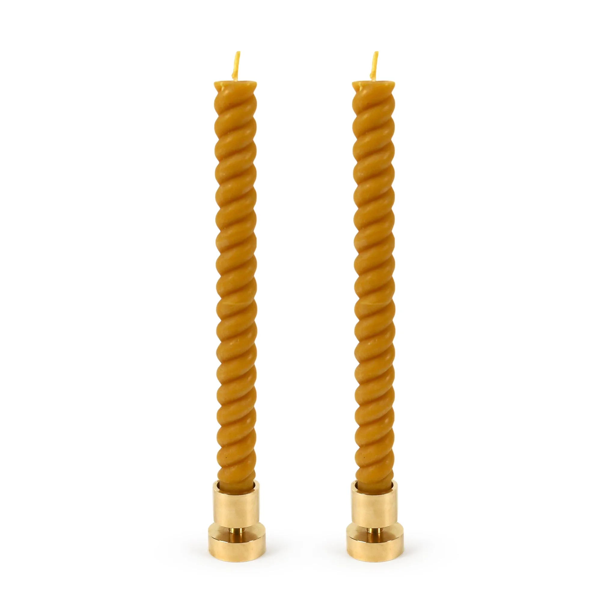 Spiral Beeswax Candles - Set of 2