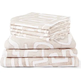 St. Frank Classic Kuba Cloth Sheet Set, Blush