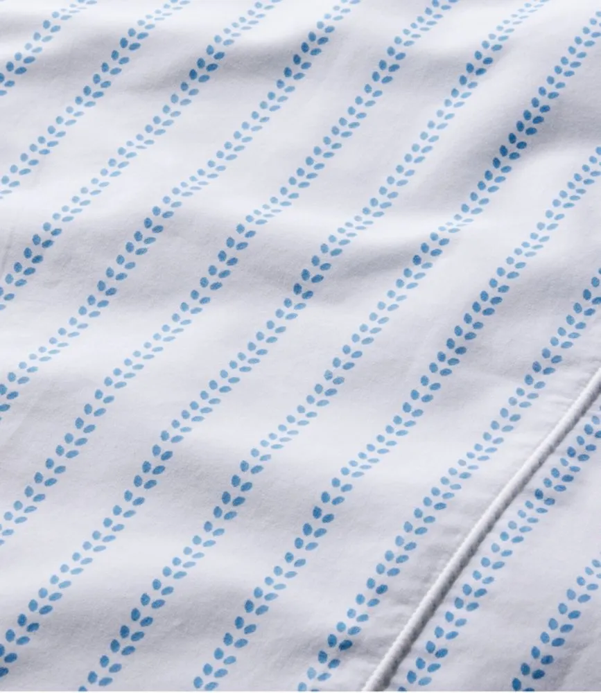 Sunwashed Percale Sheet Collection, Stripe Leaf