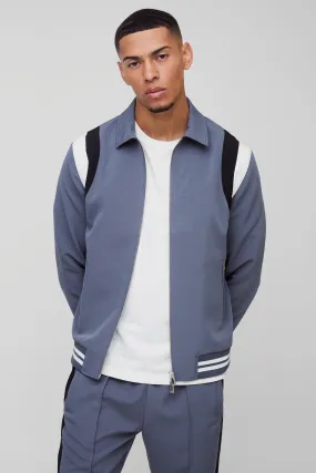 Tailored Collared Varsity Bomber Jacket