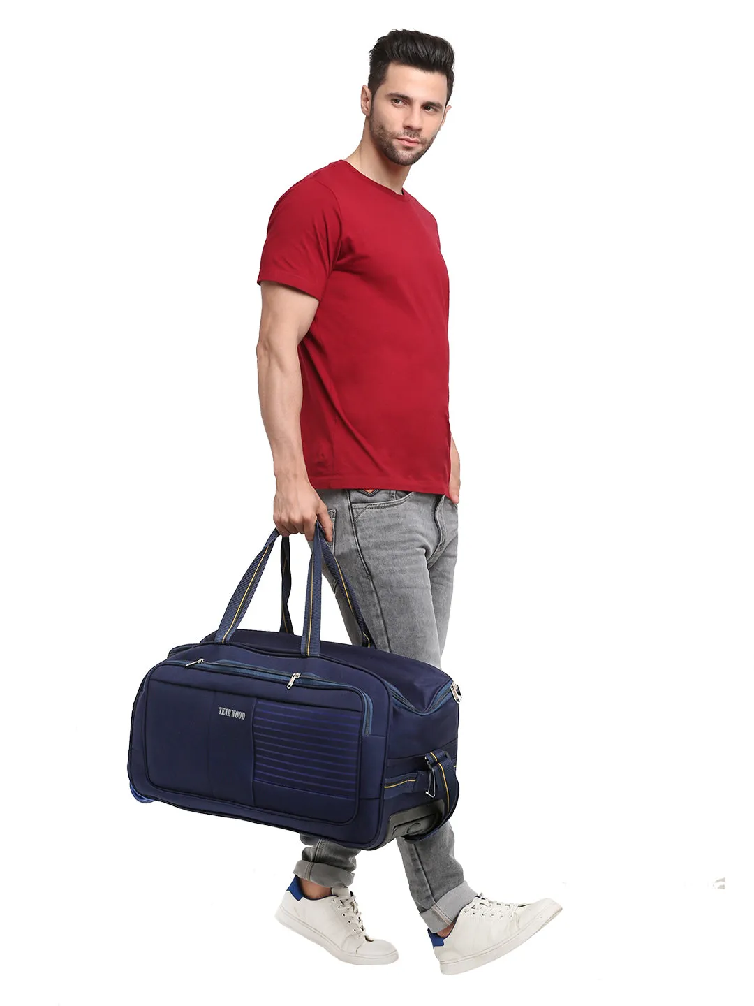 Teakwood Rolling Large Duffel Travel Bag (Blue)