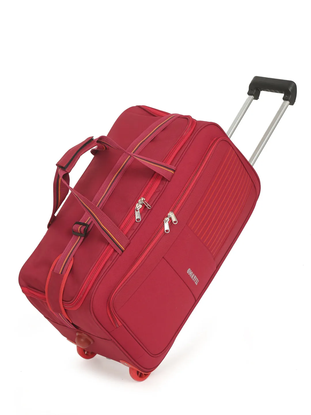 Teakwood Rolling Small Duffel Travel Bag (Red)