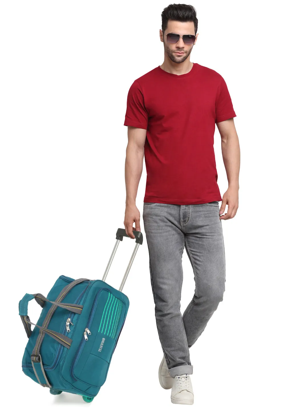 Teakwood Rolling Small Duffel Travel Bag (Teal)