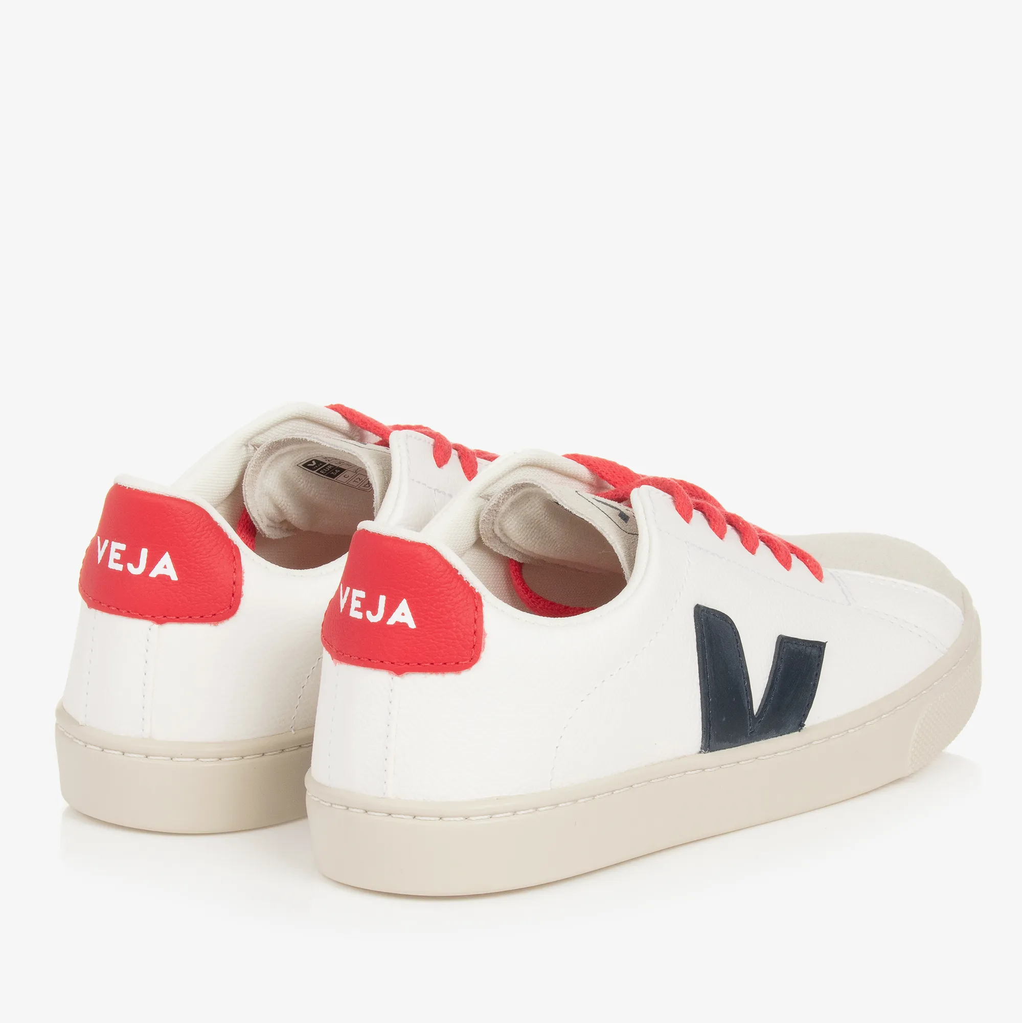 Teen White & Blue Esplar Leather Trainers