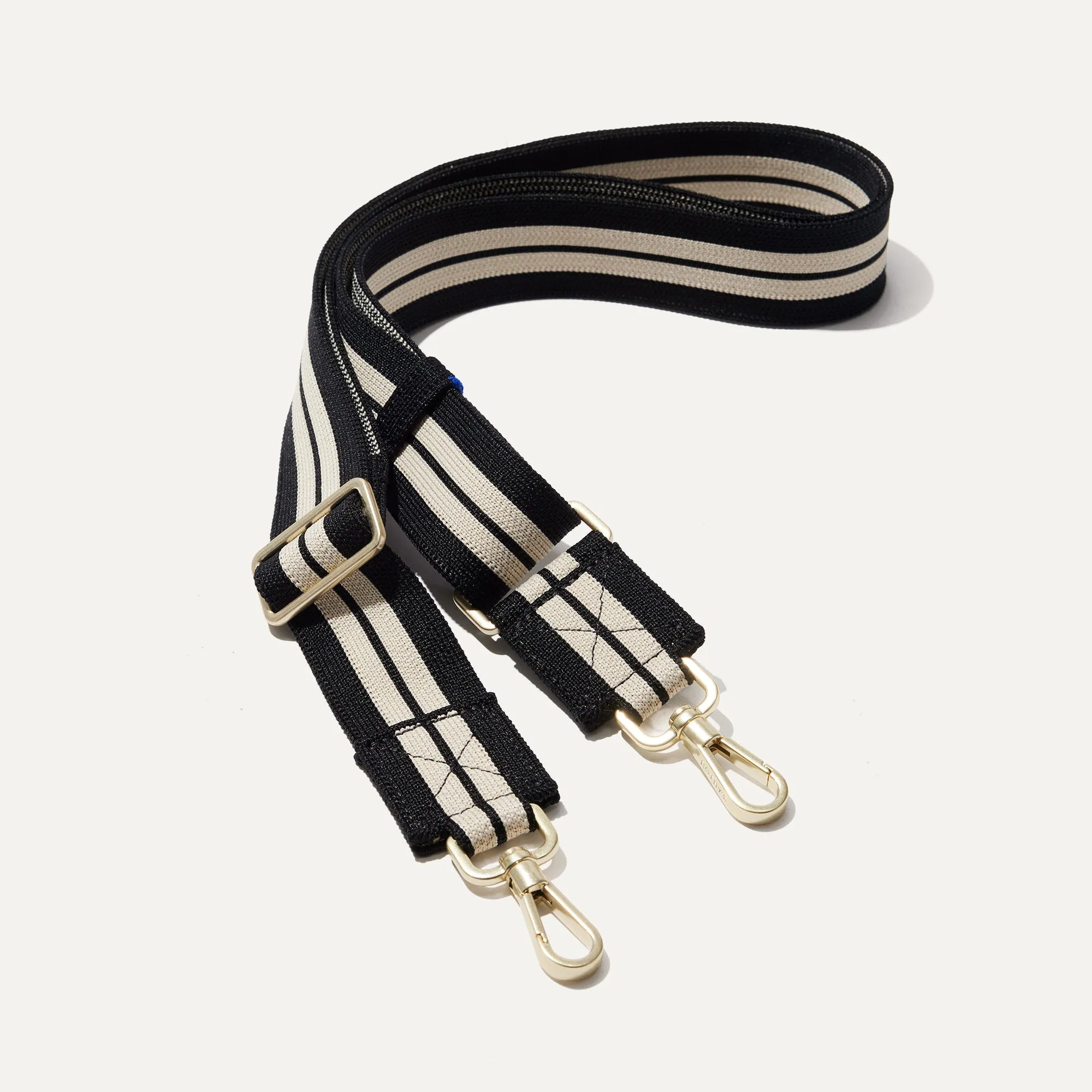 The Crossbody Strap in Black and White Stripe