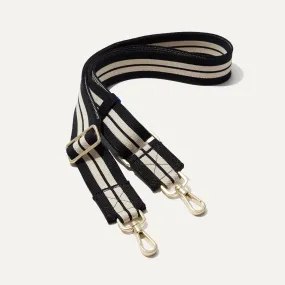 The Crossbody Strap in Black and White Stripe