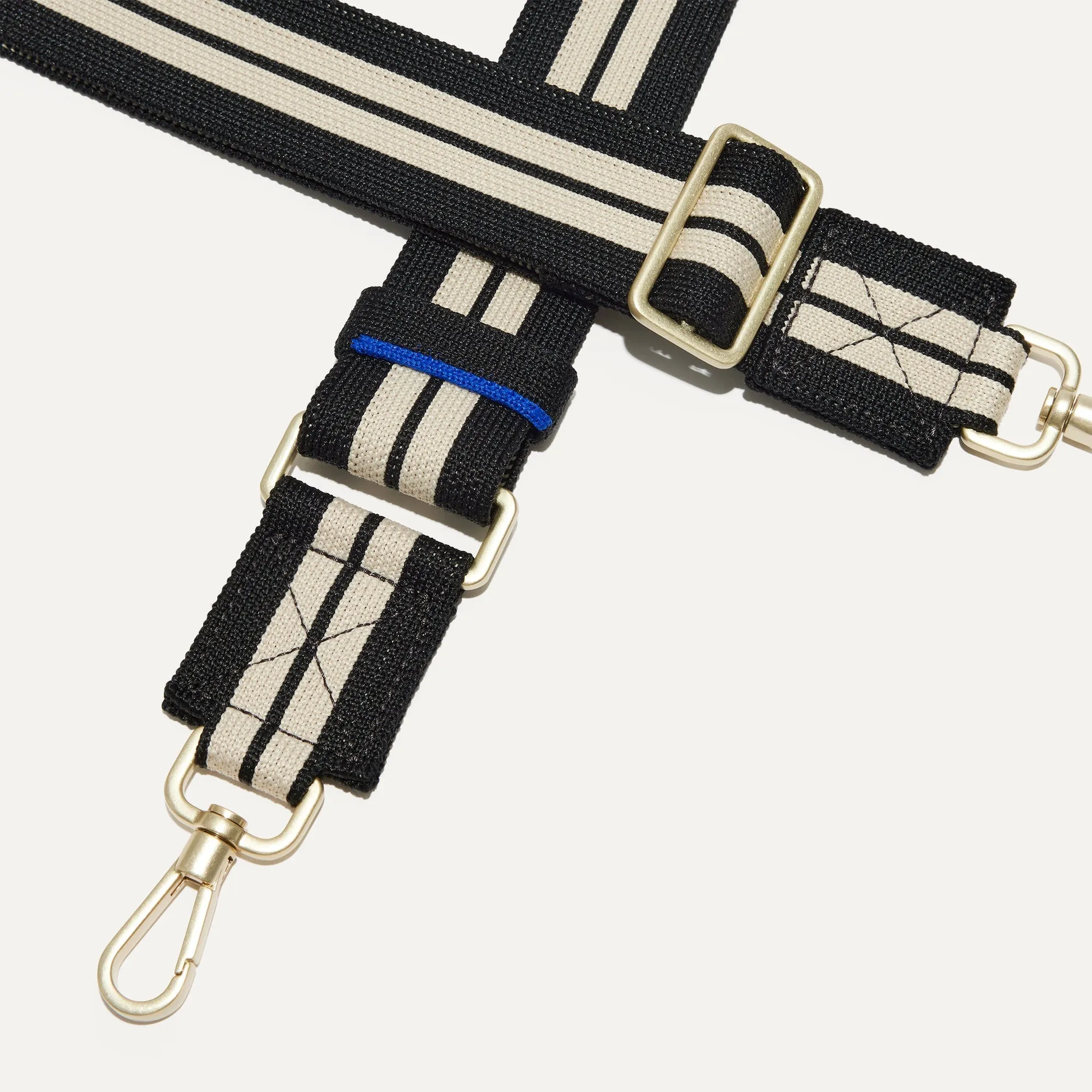 The Crossbody Strap in Black and White Stripe