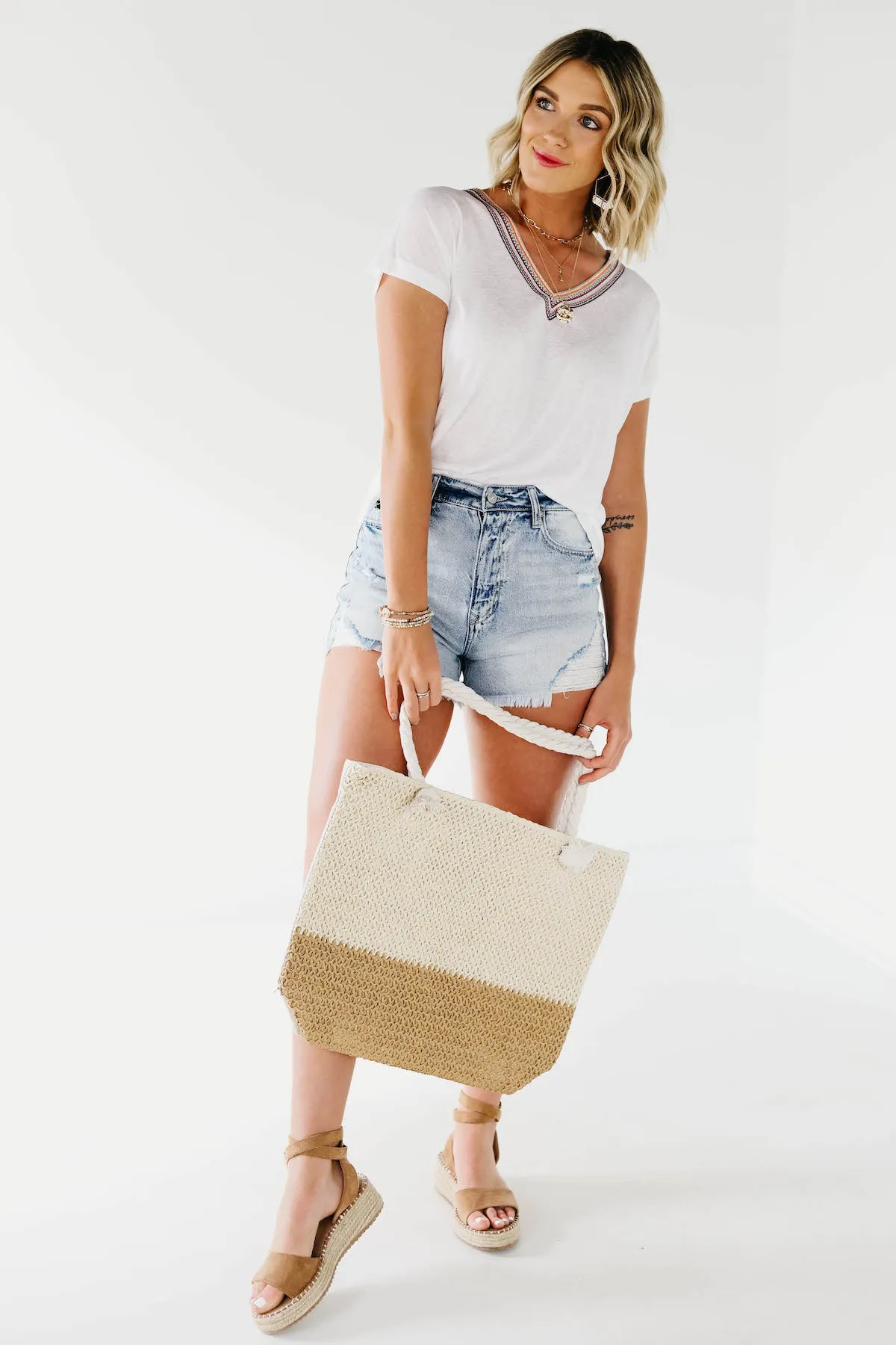 The Kesley Two Tone Getaway Tote - FINAL SALE