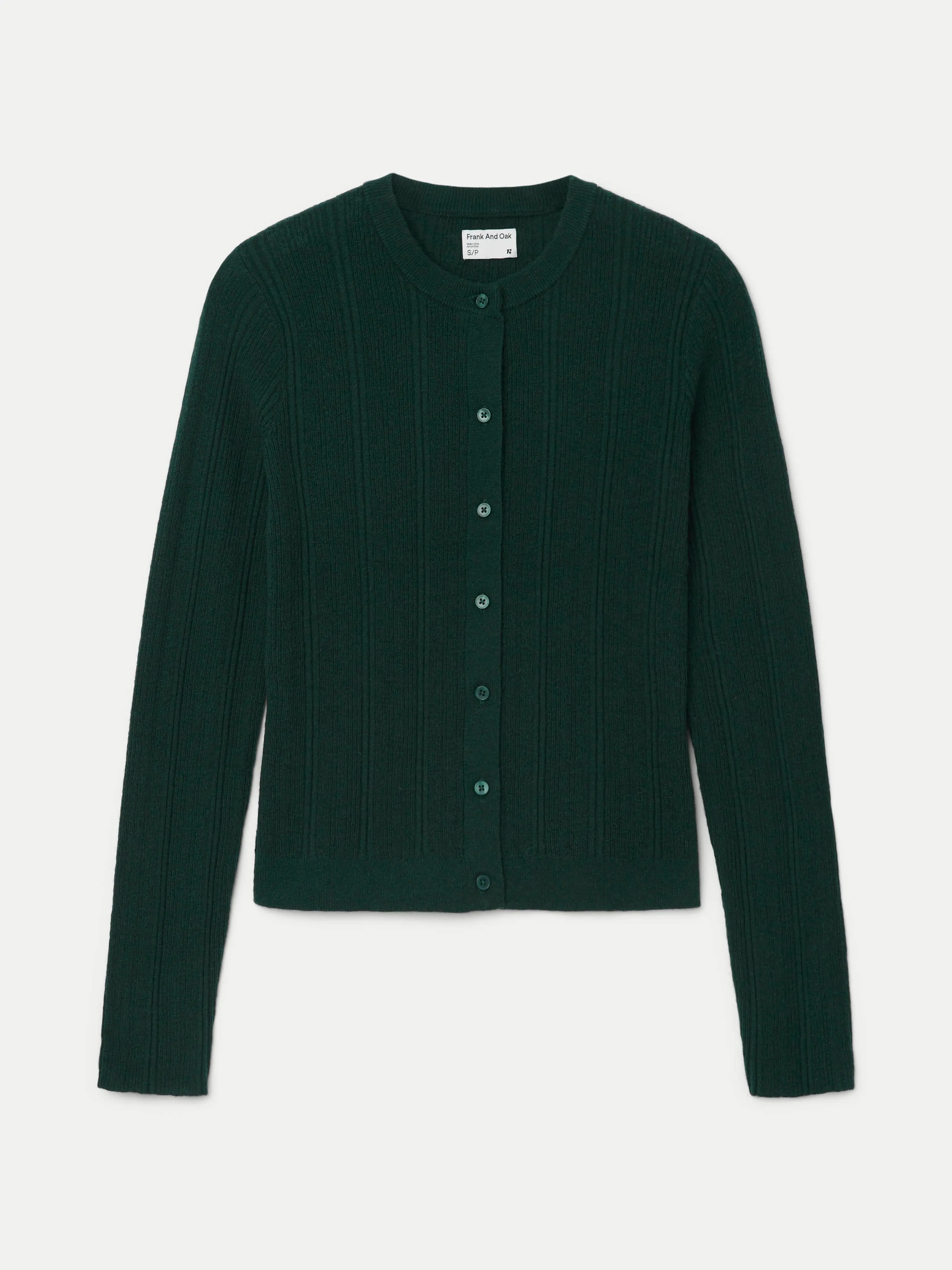 The Merino Wool Fitted Cardigan in Pine Grove