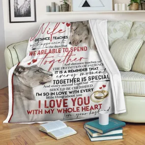 To My Wife Premium Blanket