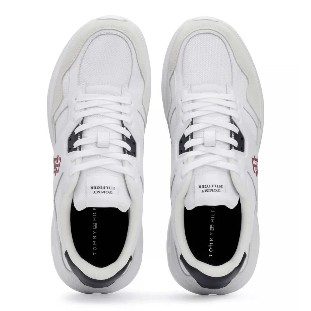 Tommy Hilfiger Modern Mixed Texture Trainers in White