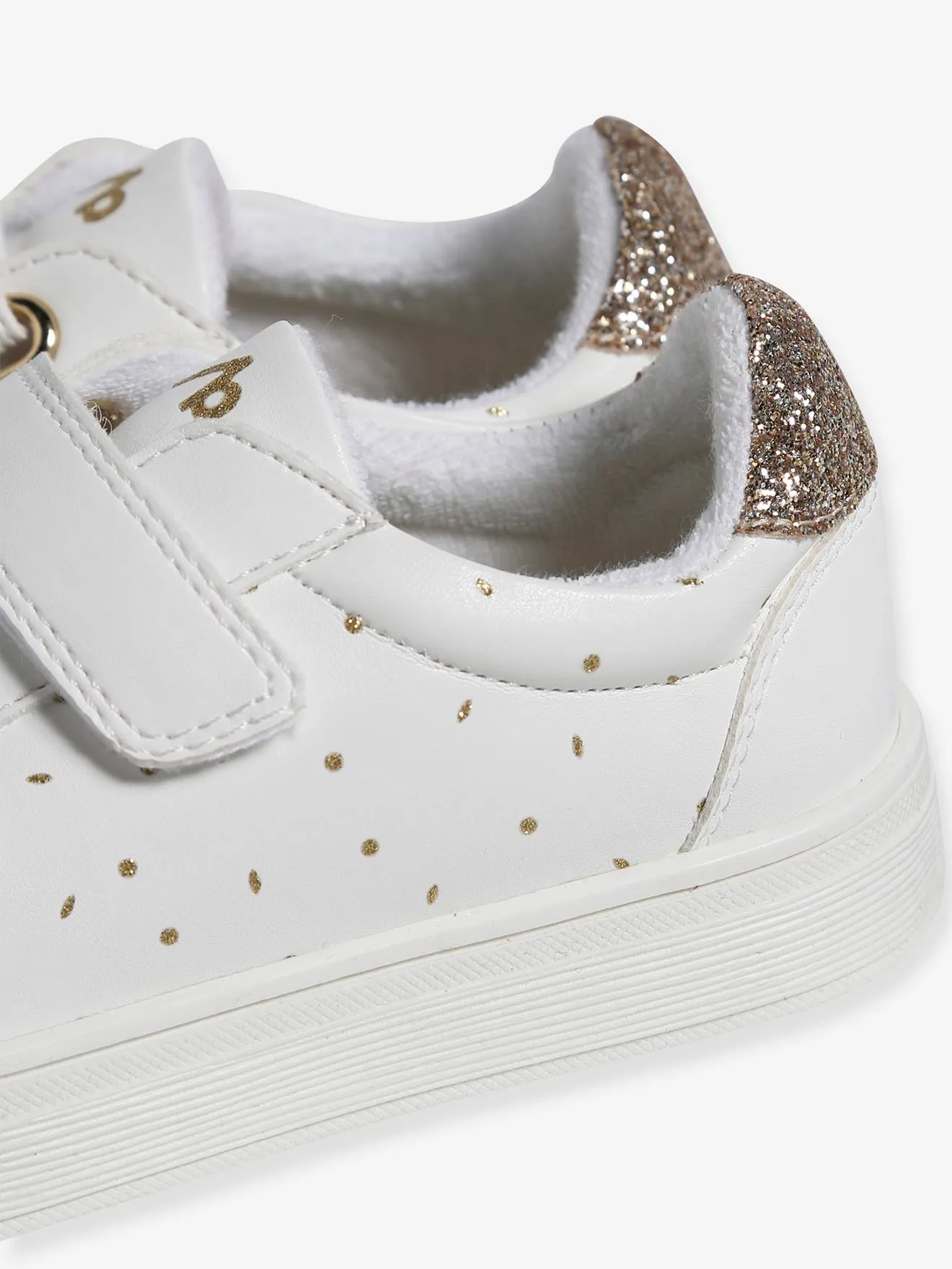 Trainers with Golden Details for Children - printed white