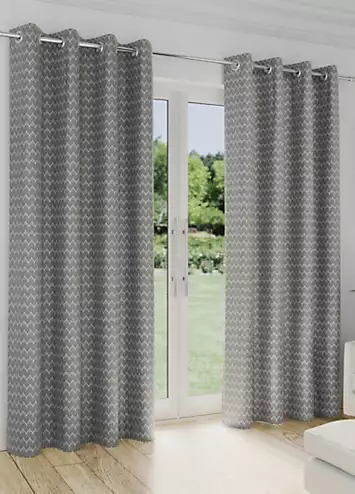 Tyrone Aspen Leaf Jacquard Lined Blockout Pair of Curtains | Kaleidoscope