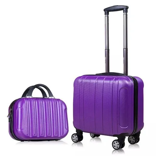 Unisex Retro Fashion Rolling Luggage Sets Spinner Travel Suitcase Bag