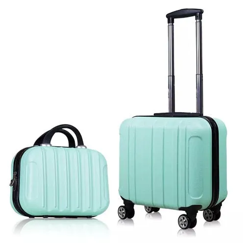 Unisex Retro Fashion Rolling Luggage Sets Spinner Travel Suitcase Bag