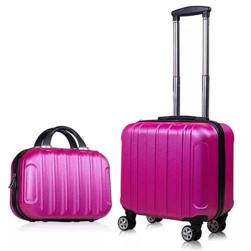 Unisex Retro Fashion Rolling Luggage Sets Spinner Travel Suitcase Bag