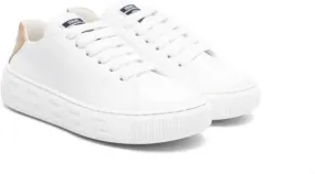 Versace Kids Greca-detail leather sneakers White