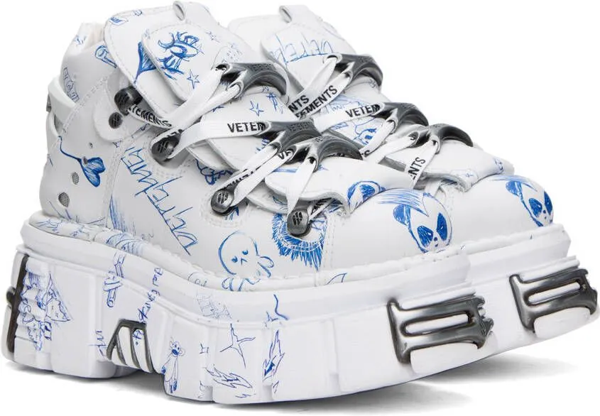 VETEMENTS White New Rock Edition Platform Sneakers