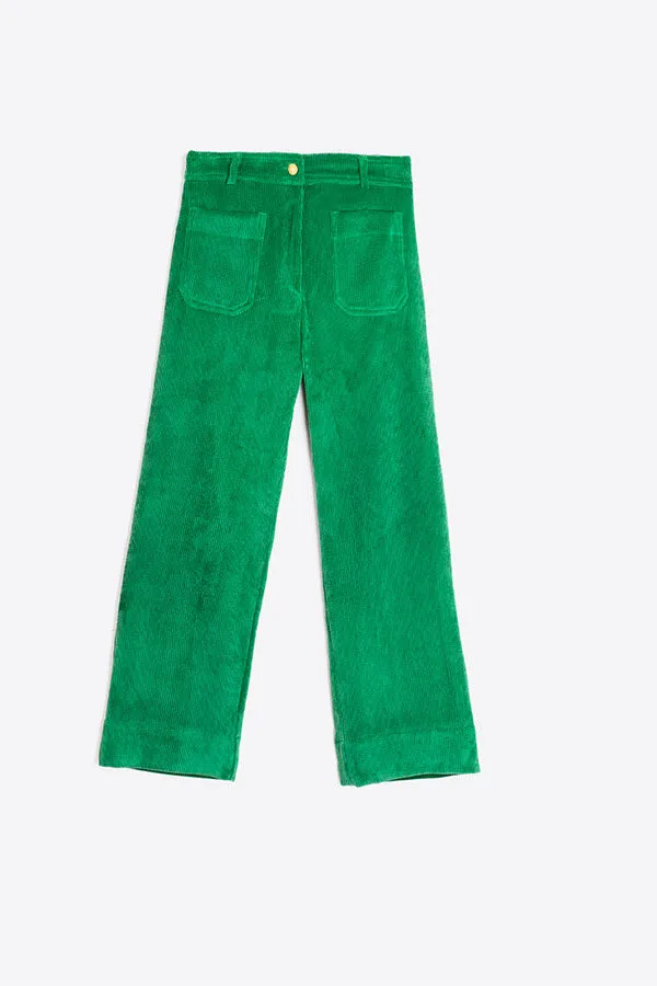 Vilagallo DORIN GREEN CORDUROY TROUSERS