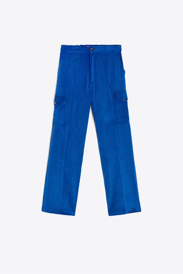 Vilagallo FLAVIA BLUE CORDUROY TROUSERS