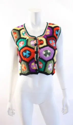 Vintage 1972 ADOLFO Crochet Vest