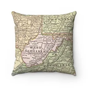 West Virginia Map Pillow