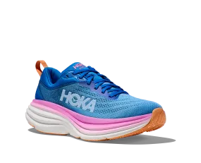 Women's Hoka Bondi 8 Color: Coastal Sky / All Aboard (WIDE WIDTH)