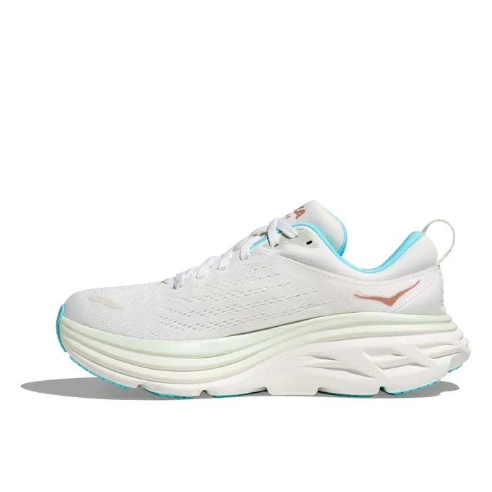 Womens Hoka Bondi 8 in Frost/Rose Gold