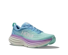 Womens Hoka Bondi 8 Wide in Airy Blue/Sunlit Ocean