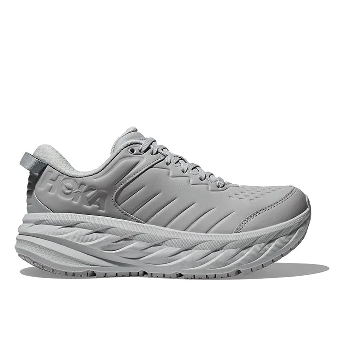 Womens Hoka Bondi SR (Slip Resistant) Wide in Harbor Mist/Lunar Rock