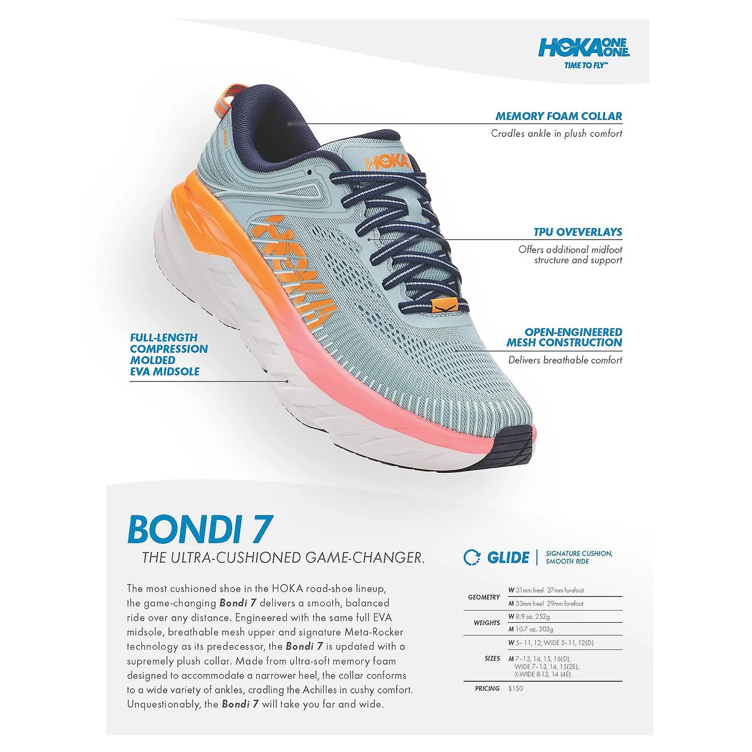 Women's Hoka One One Bondi 7 Camellia/Costal Shade Mesh