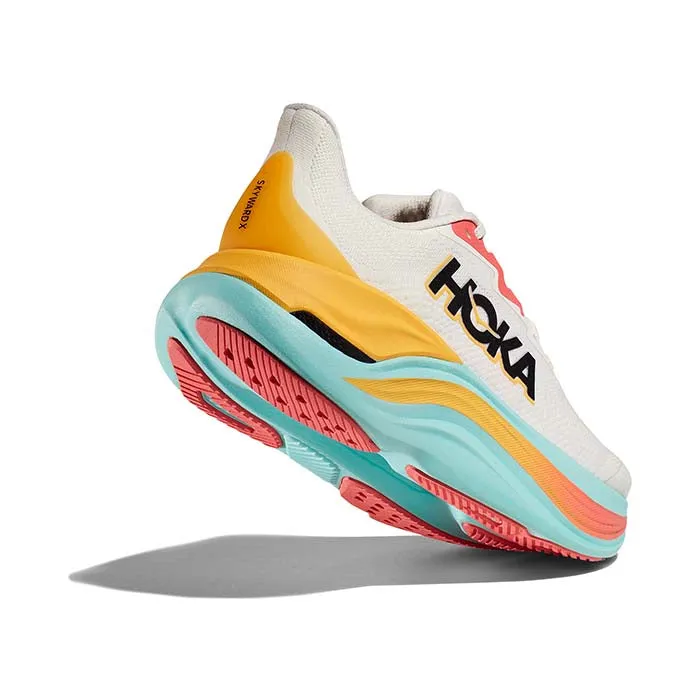 Womens Hoka Skyward X in Blanc De Blanc/Swim Day